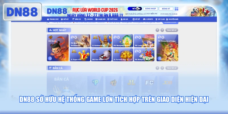 Kho trò chơi trực tuyến tại DN88