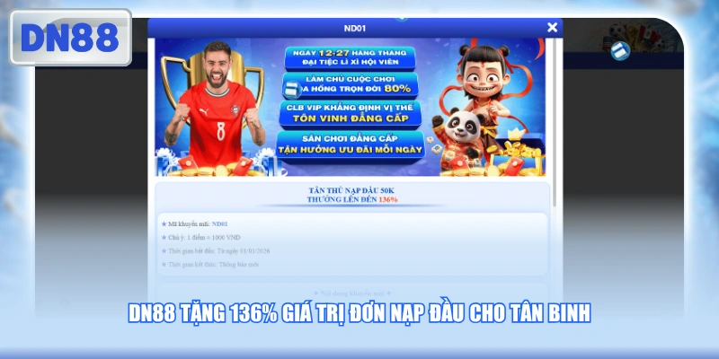 Khuyến mãi nạp đầu tại DN88